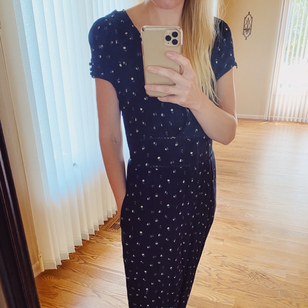 American eagle navy/flower romper